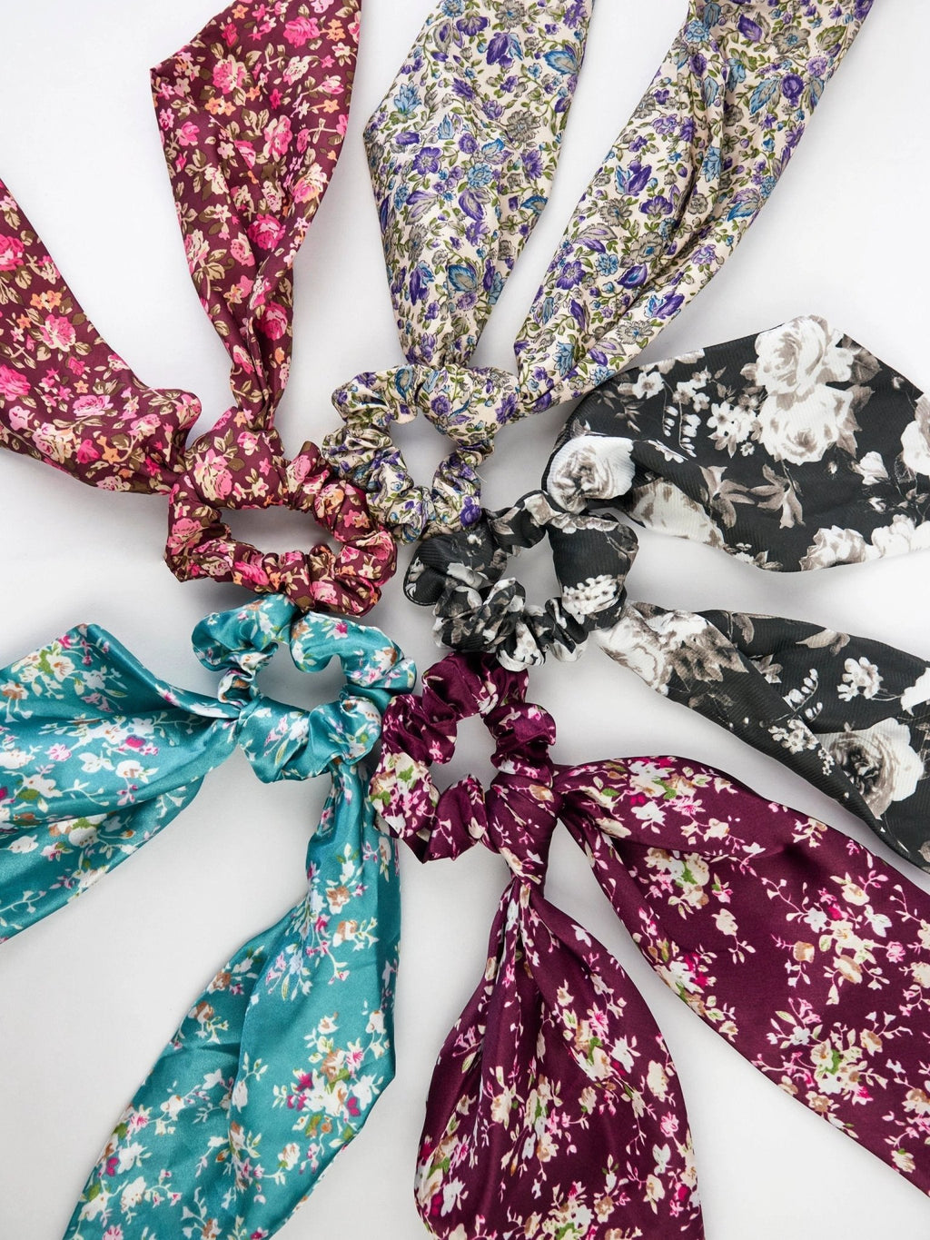 Purple Satin Scarf Scrunchie by Ash & Rose