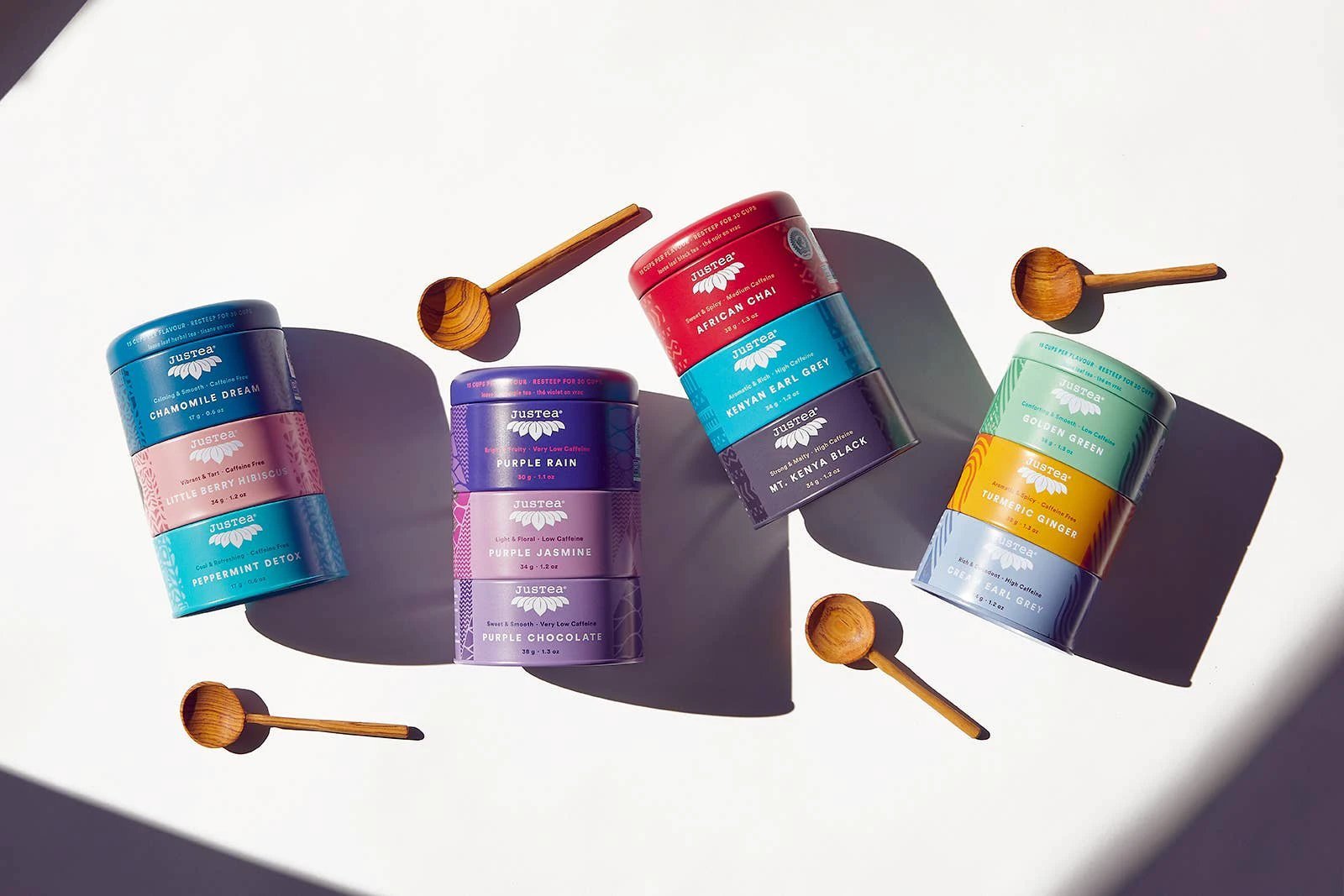 Purple Tea Trio Tin & Spoon - Organic, Fair-Trade Tea Gift by Ethical Trade Co