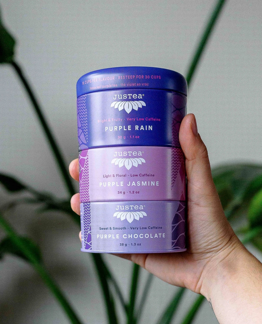 Purple Tea Trio Tin & Spoon - Organic, Fair-Trade Tea Gift by Ethical Trade Co