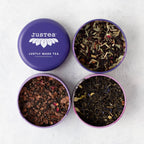 Purple Tea Trio Tin & Spoon - Organic, Fair-Trade Tea Gift by Ethical Trade Co