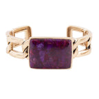 Purple Turquoise Golden Cuff Bracelet by Barse Jewelry