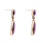 Purple Turquoise and Golden Bronze Teardrop Earrings by Barse Jewelry