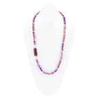Purple Turquoise Linked Golden Necklace by Barse Jewelry