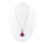 Purple Turquoise Teardrop Golden Pendant Necklace by Barse Jewelry