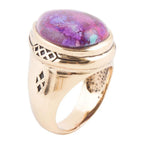 Purple Turquoise Golden Teardrop Ring by Barse Jewelry