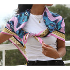 Purrquoise Cat Silk Scarf APPAREL La Vie Bien Purrquoise Cat Silk Scarf