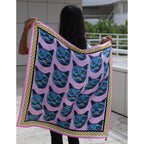 Purrquoise Cat Silk Scarf APPAREL La Vie Bien Purrquoise Cat Silk Scarf