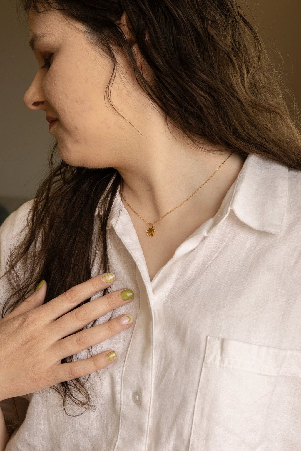 Puzzle Piece Necklace by Rose & Clay