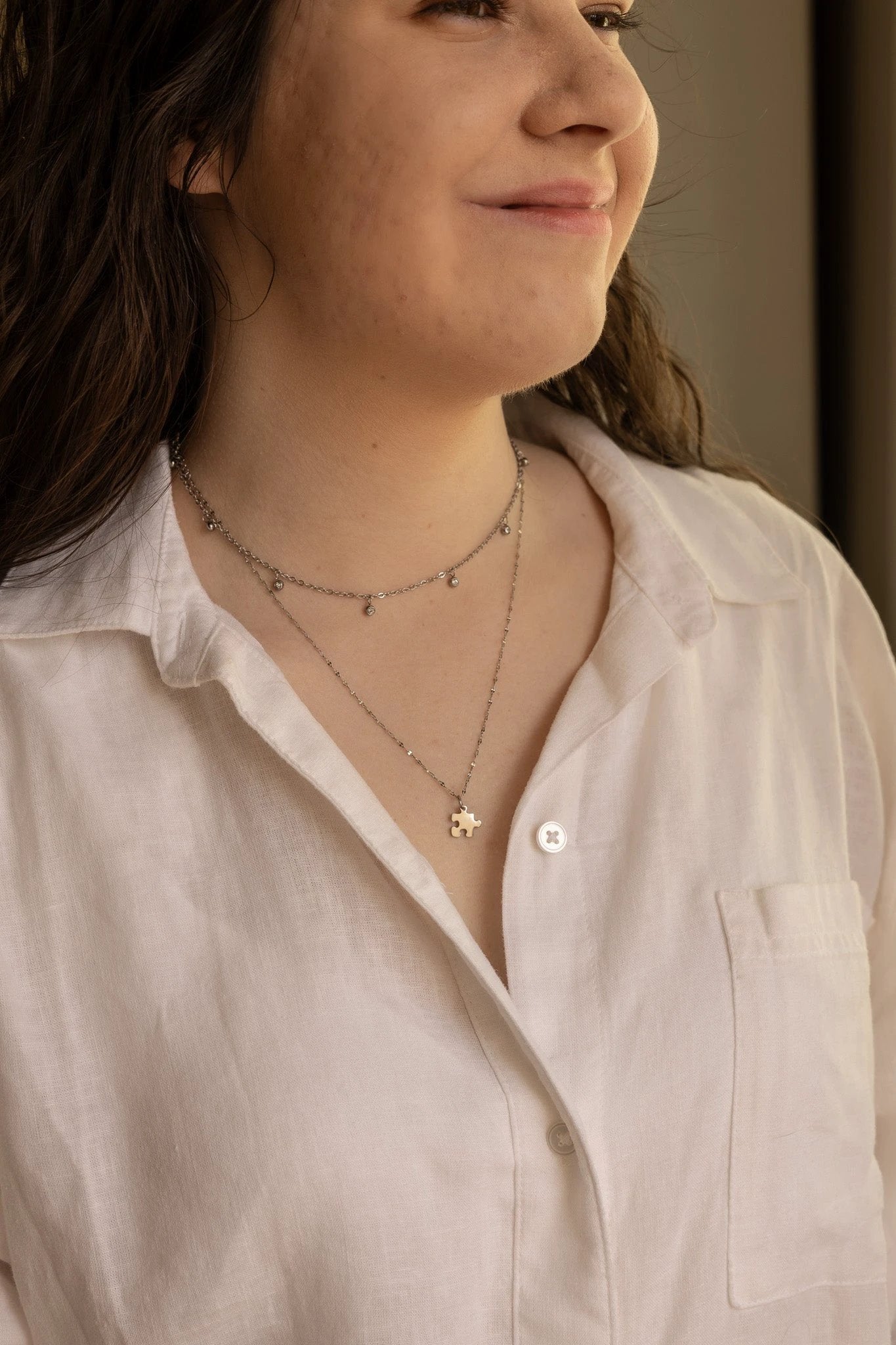 Puzzle Piece Necklace by Rose & Clay