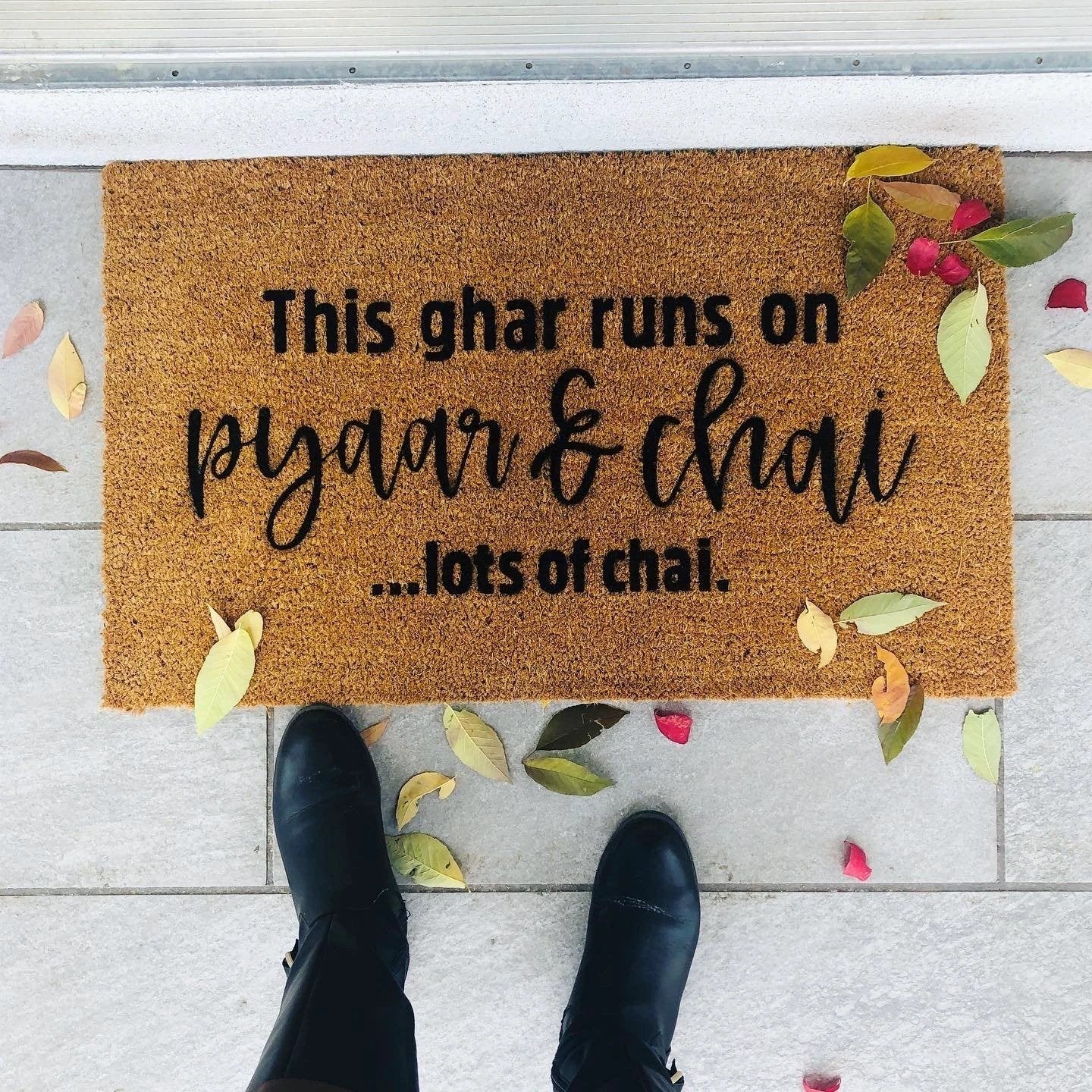 Pyaar & Chai Doormat by Modern Desi