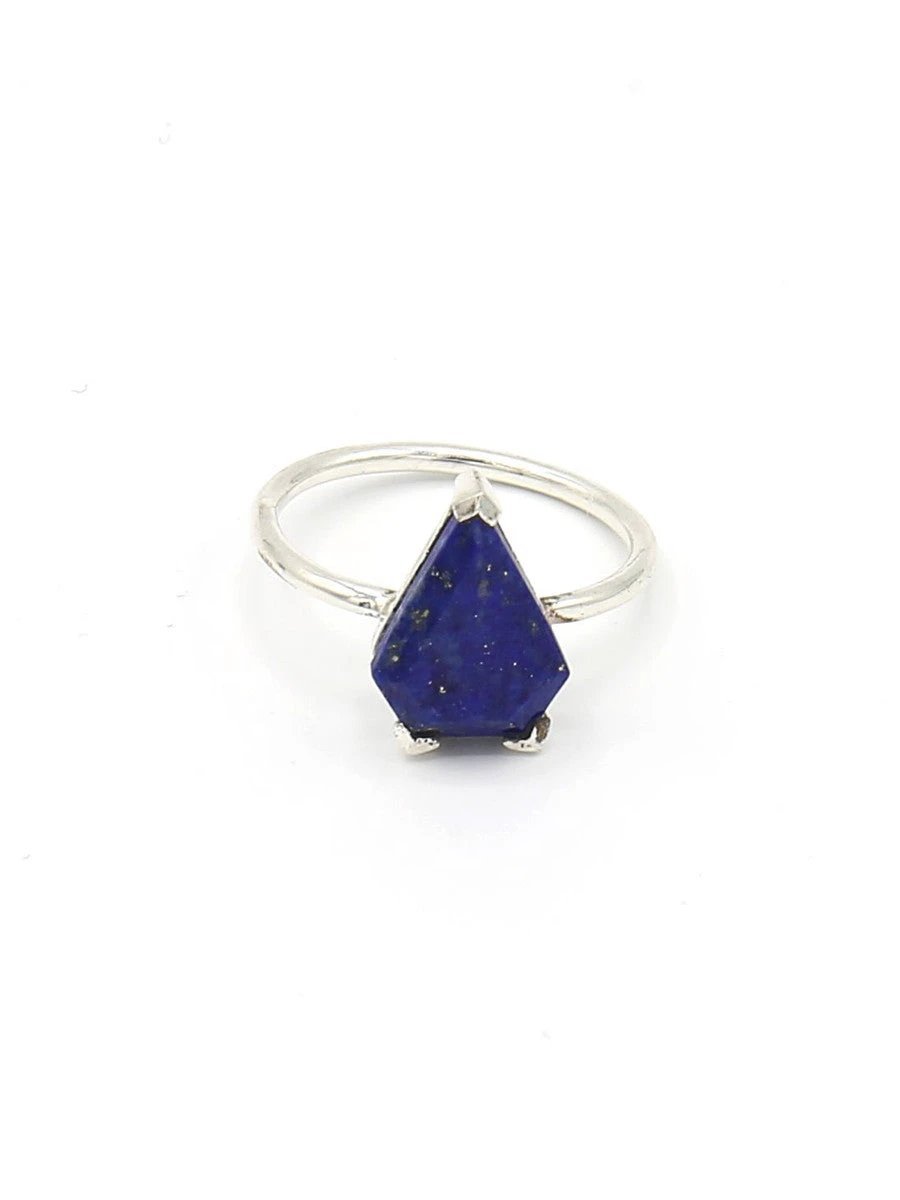 Pyramid Pronged Sterling Ring - Lapiz by Fair Anita