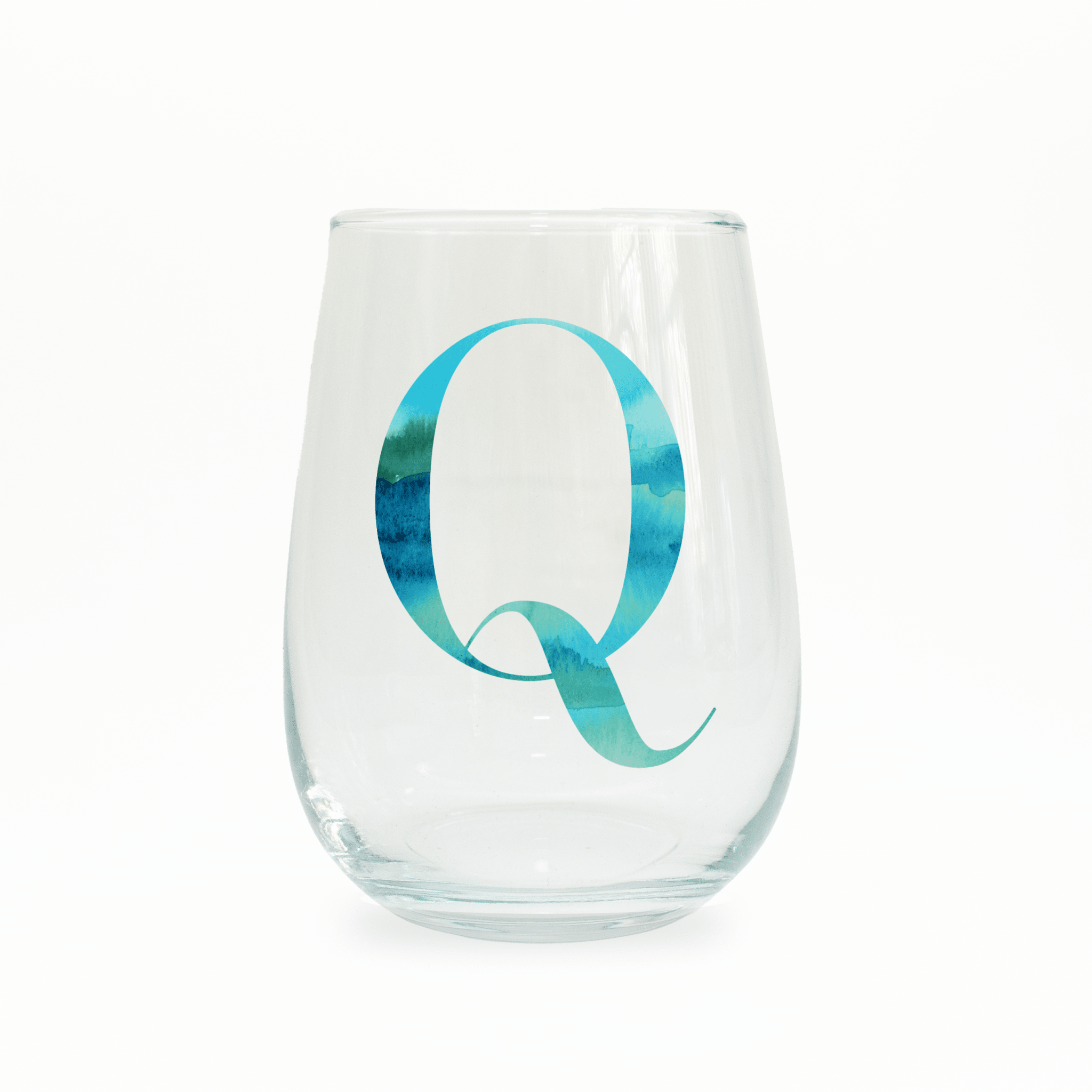 Q Monogram Stemless Wine Glass Wine Glass La Vie Bien Q Monogram Stemless Wine Glass