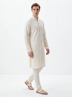 2071 - Off white chickankari kurta set