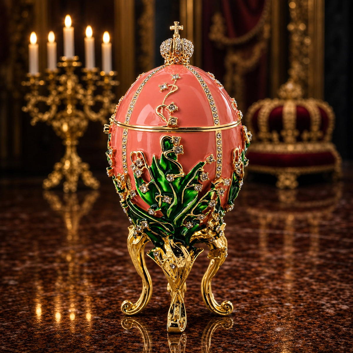 1898 Lilies of the Valley Royal Imperial Easter Egg 6.25 Inches