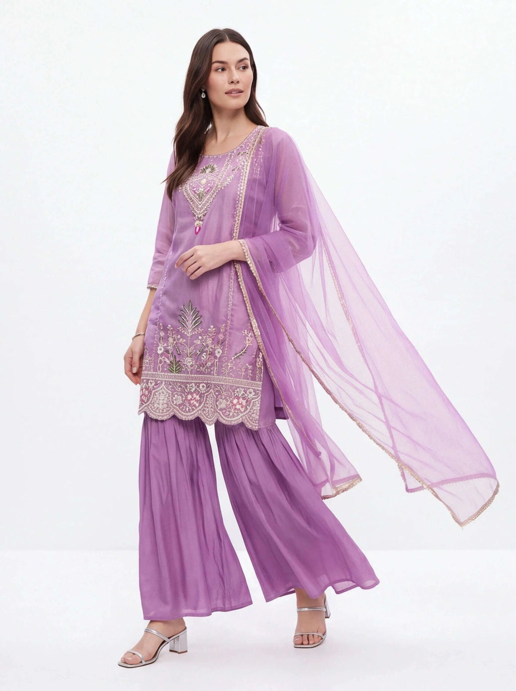 2080 - Light purple sharara suit
