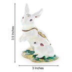 Bunny Family Jeweled Trinket Box Figurine