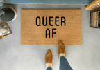 QUEER AF Pride Doormat by Nickel Designs Custom Doormats