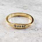 QUEER Dainty Gold Plated or Sterling Silver Ring Finger Rings La Vie Bien QUEER Dainty Gold Plated or Sterling Silver Ring