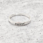 QUEER Dainty Gold Plated or Sterling Silver Ring Finger Rings La Vie Bien QUEER Dainty Gold Plated or Sterling Silver Ring
