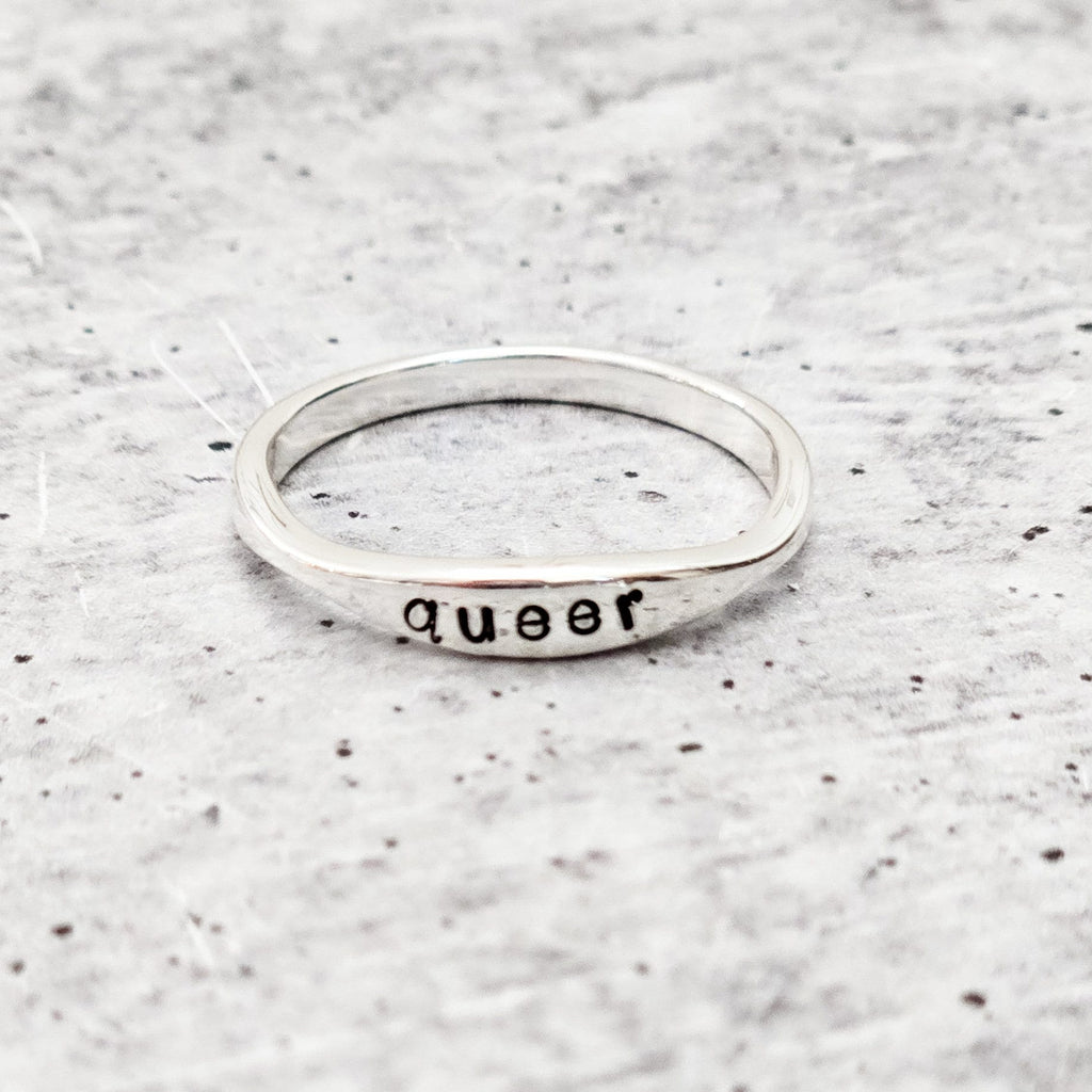 QUEER Dainty Gold Plated or Sterling Silver Ring Finger Rings La Vie Bien QUEER Dainty Gold Plated or Sterling Silver Ring