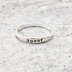 QUEER Dainty Gold Plated or Sterling Silver Ring Finger Rings La Vie Bien QUEER Dainty Gold Plated or Sterling Silver Ring