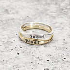 QUEER Dainty Gold Plated or Sterling Silver Ring Finger Rings La Vie Bien QUEER Dainty Gold Plated or Sterling Silver Ring