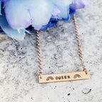 QUEER FEMME Bar Necklace Stamped Necklaces La Vie Bien QUEER FEMME Bar Necklace