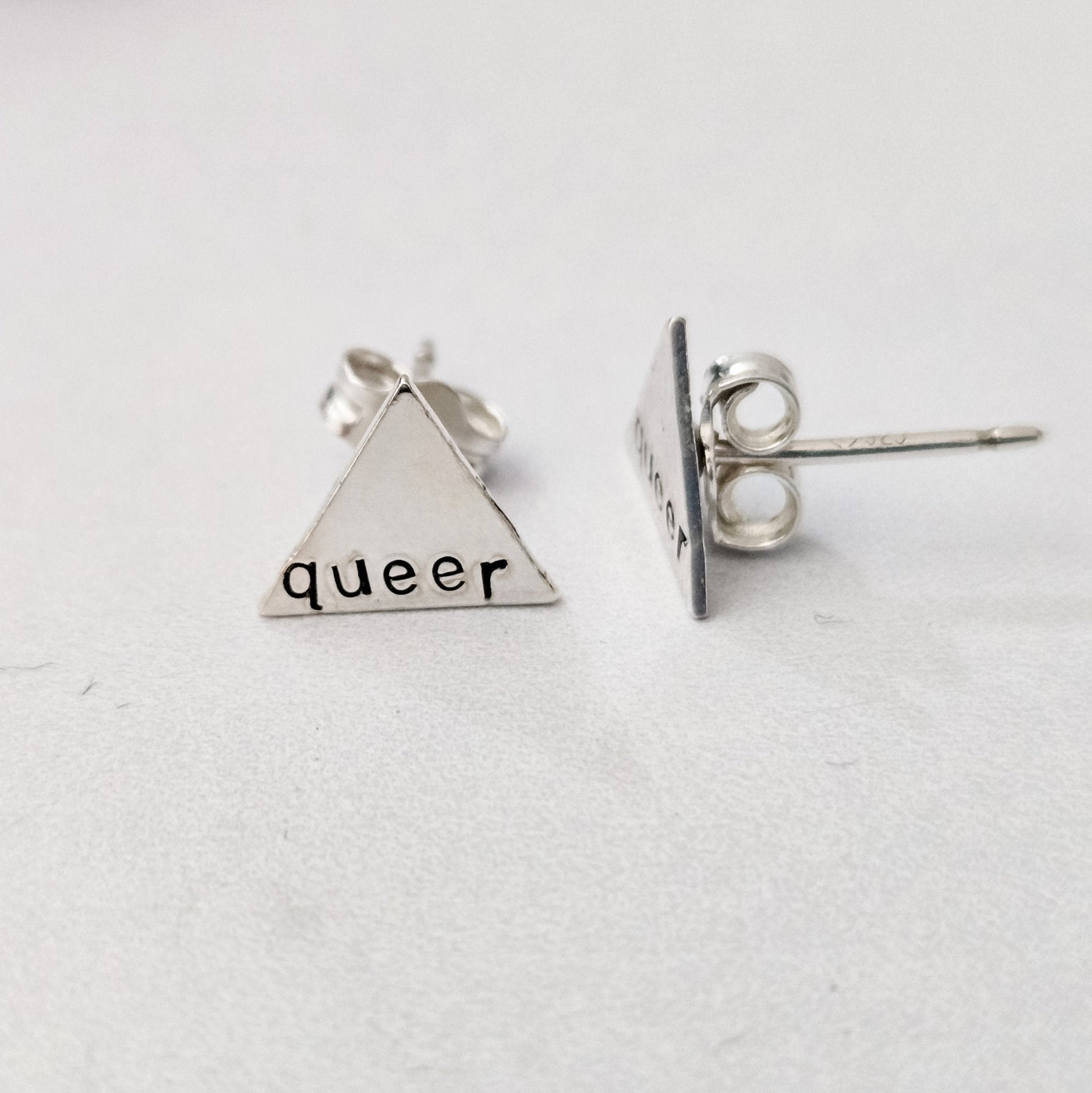Queer Silver Stud Earrings Earrings La Vie Bien Queer Silver Stud Earrings