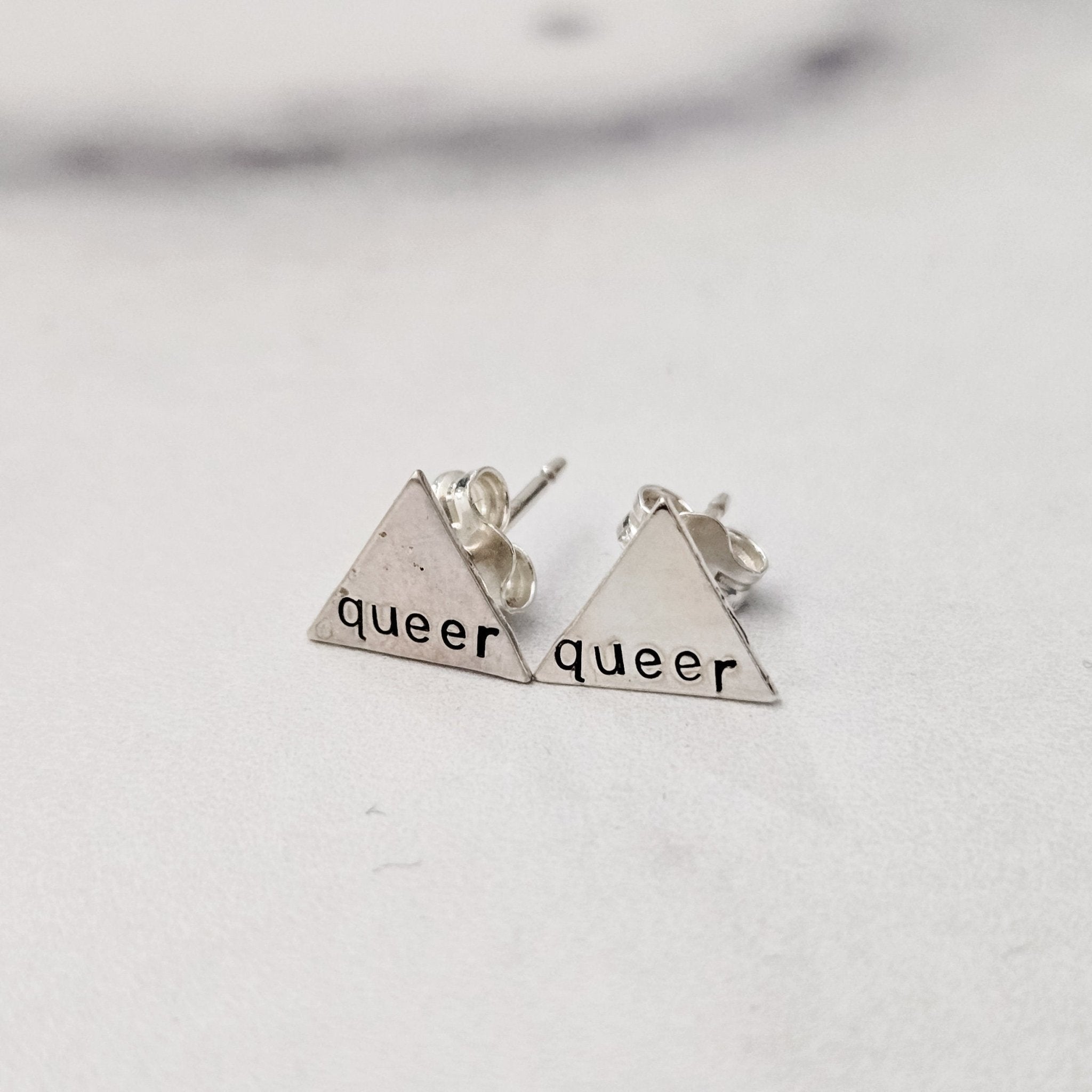 Queer Silver Stud Earrings Earrings La Vie Bien Queer Silver Stud Earrings