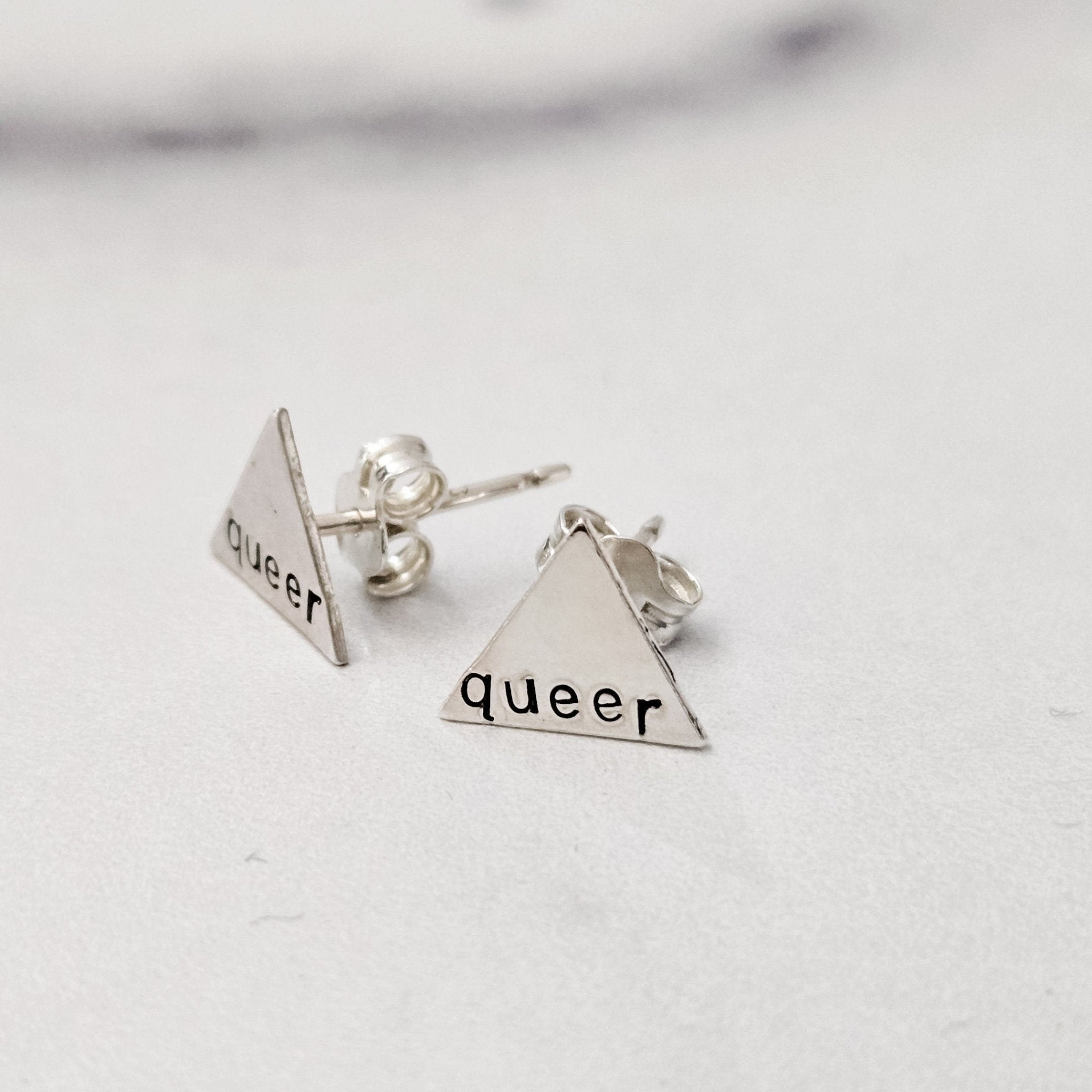 Queer Silver Stud Earrings Earrings La Vie Bien Queer Silver Stud Earrings