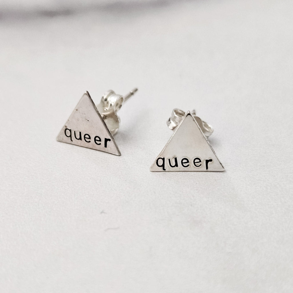 Queer Silver Stud Earrings Earrings La Vie Bien Queer Silver Stud Earrings