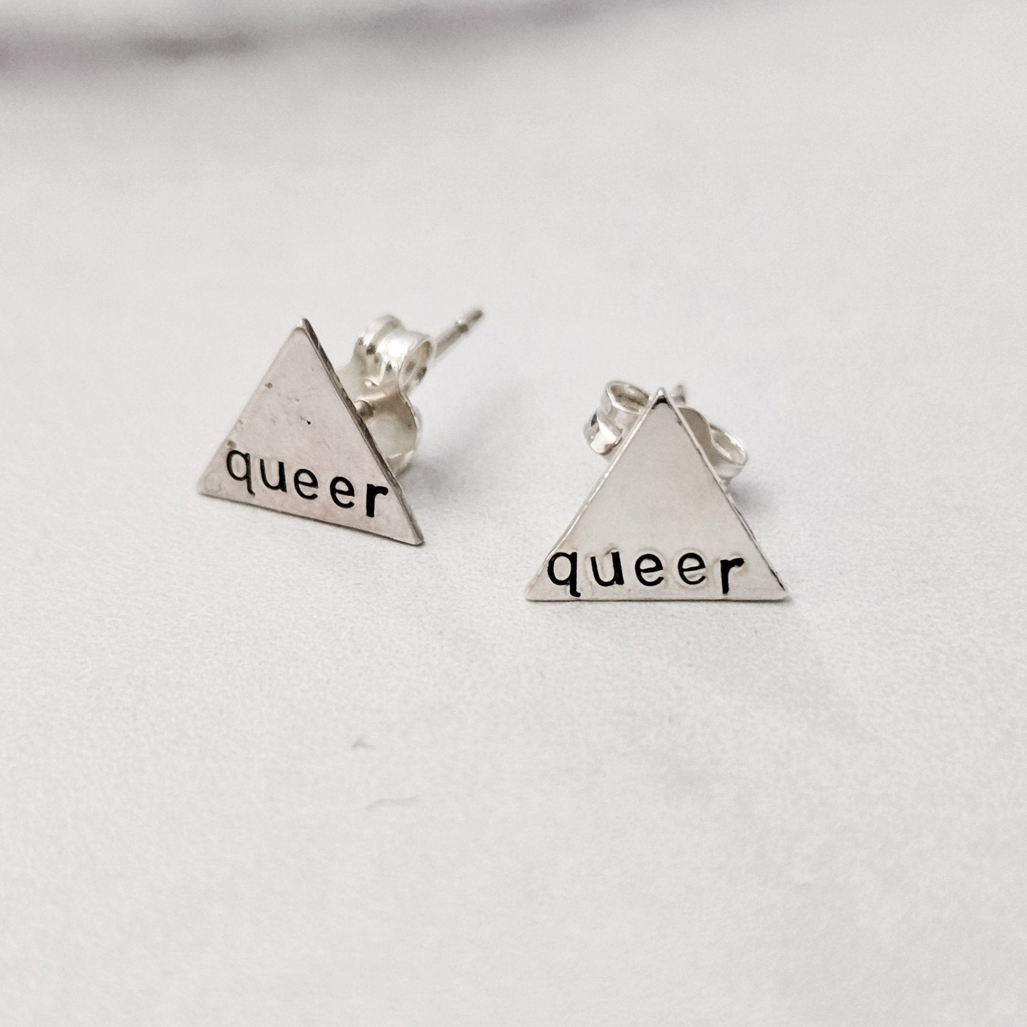 Queer Silver Stud Earrings Earrings La Vie Bien Queer Silver Stud Earrings
