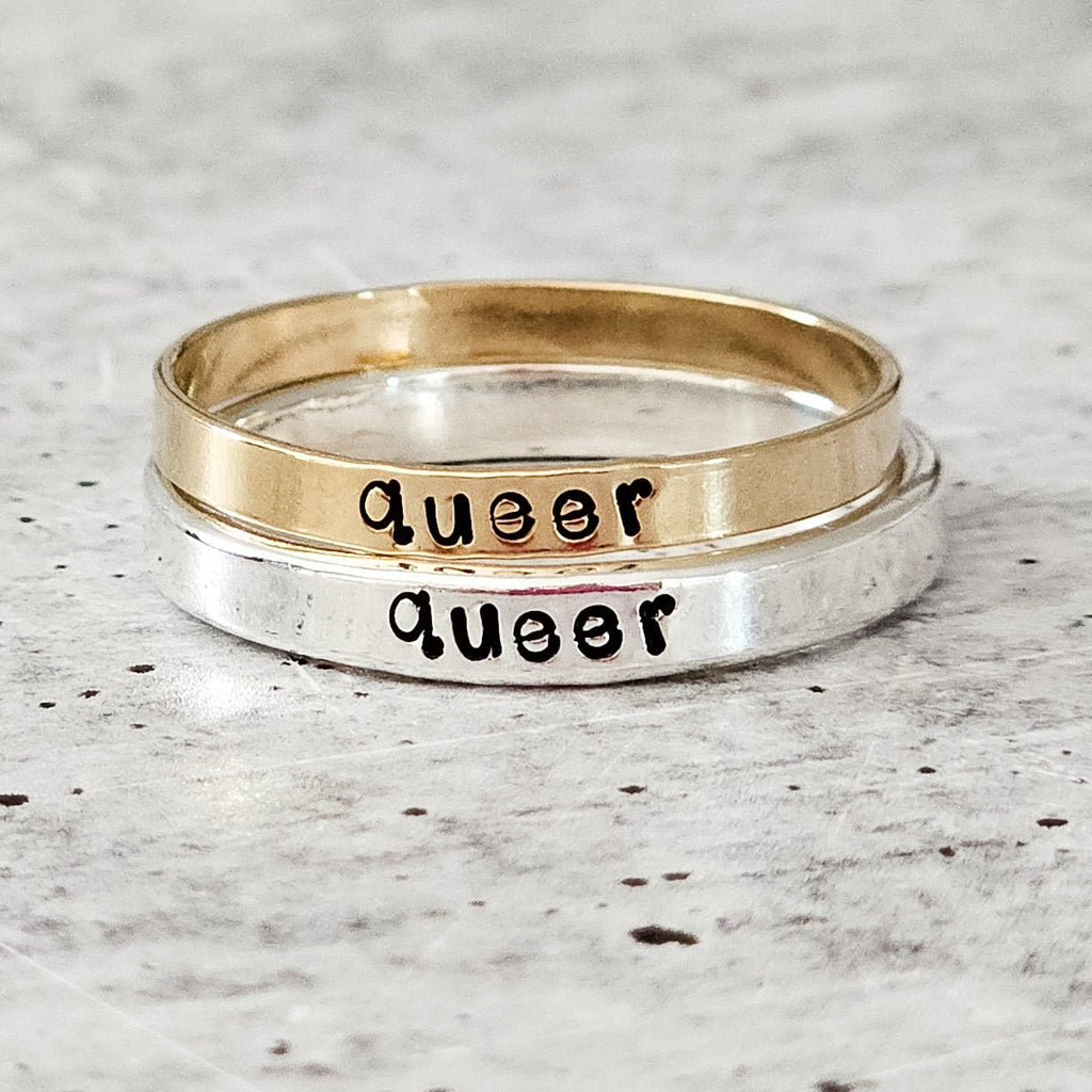 QUEER Skinny Band Ring Rings La Vie Bien QUEER Skinny Band Ring