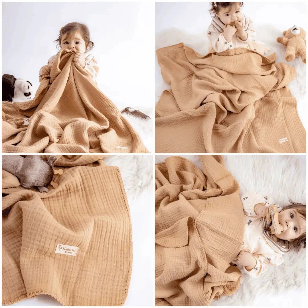 Quilted 4 Layers Muslin Blanket by Kalkedon Towels