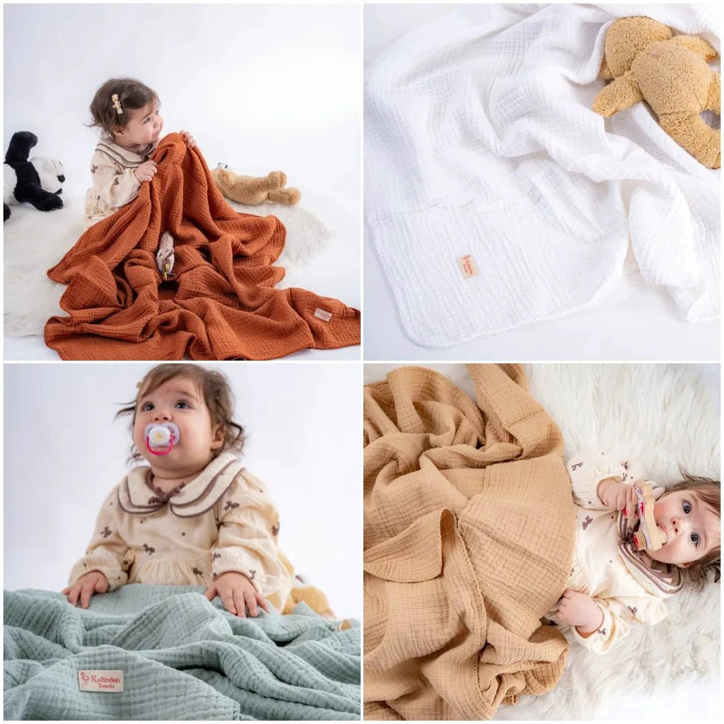 Quilted 4 Layers Muslin Blanket by Kalkedon Towels