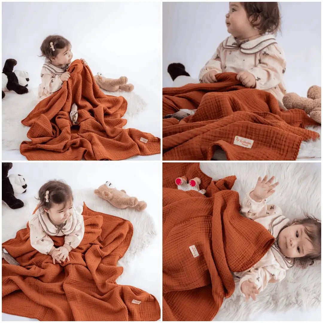 Quilted 4 Layers Muslin Blanket by Kalkedon Towels