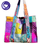 Quilted Cotton Tote Clothing and Accessories La Vie Bien Quilted Cotton Tote
