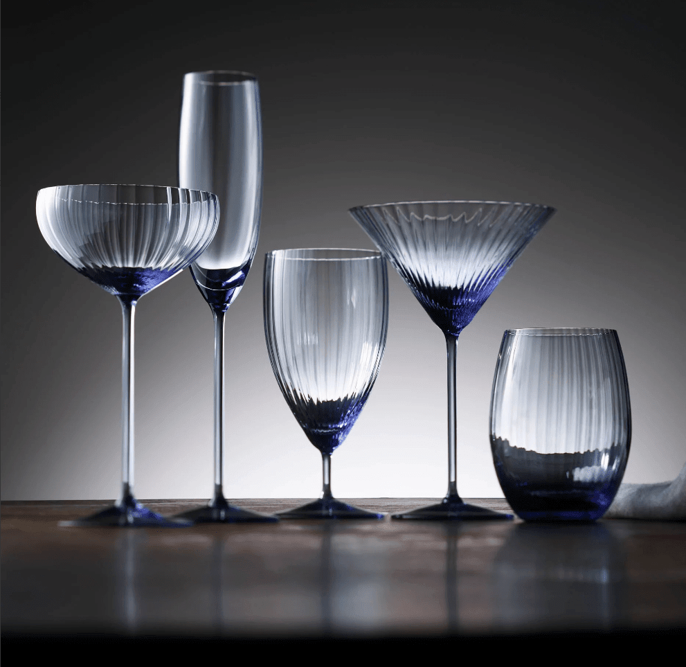 Quinn Mouth - Blown Crystal Glassware – Premium Coastal Entertaining (Ocean Blue) Tableware La Vie Bien Quinn Mouth - Blown Crystal Glassware – Premium Coastal Entertaining (Ocean Blue)