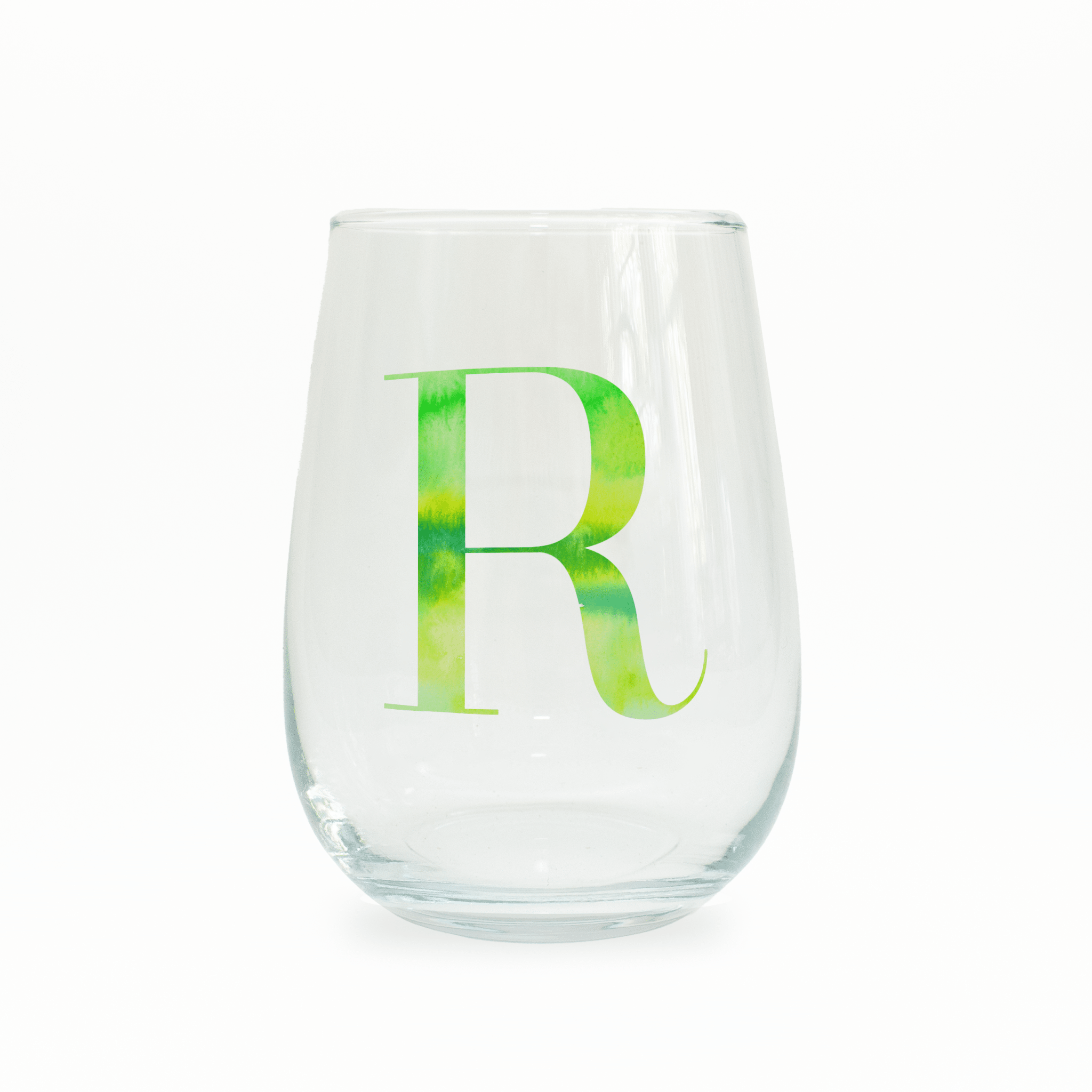 R Monogram Stemless Wine Glass Wine Glass La Vie Bien R Monogram Stemless Wine Glass