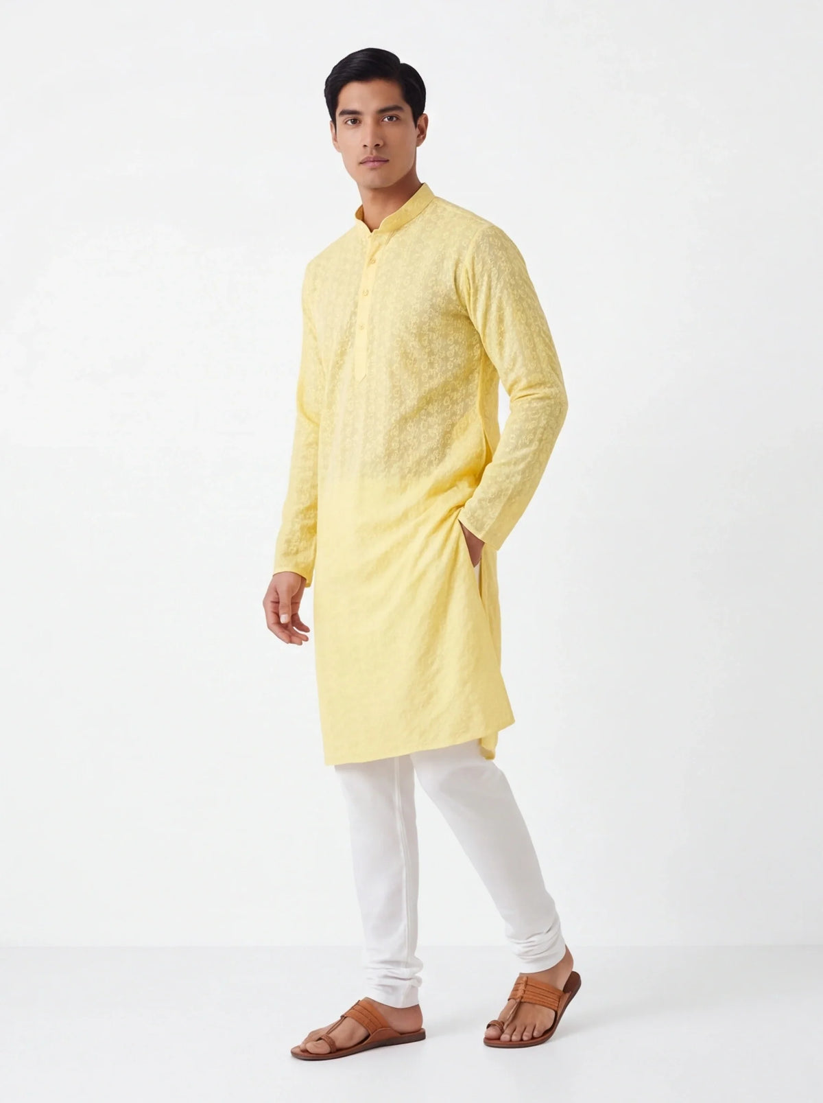 2108 - Yellow Kurta Set for Men