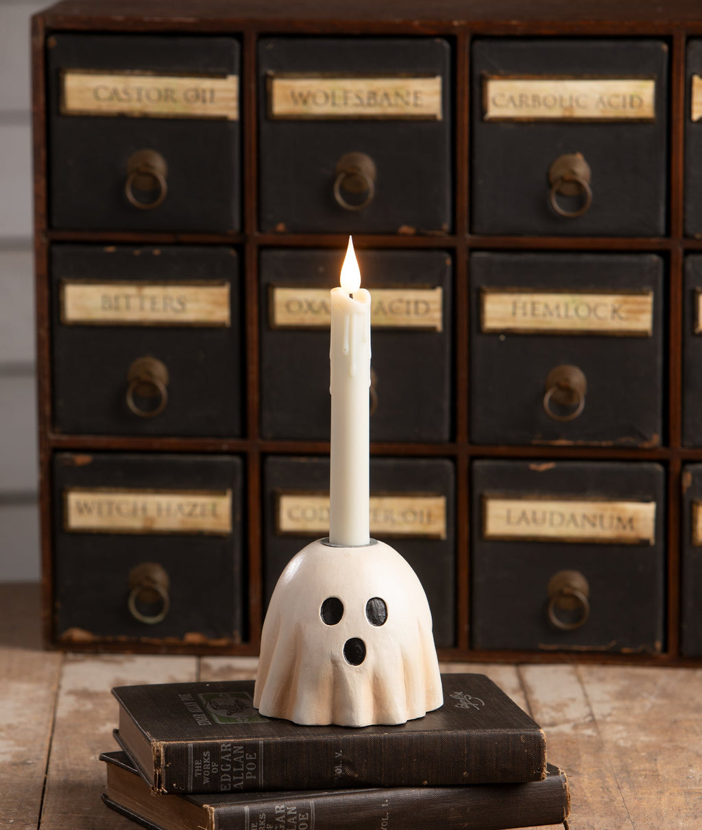 Surprised Ghost Candlestick | Halloween Decor | Bethany Lowe
