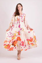 Grasie Floral Ruffle Maxi Dress by Raas
