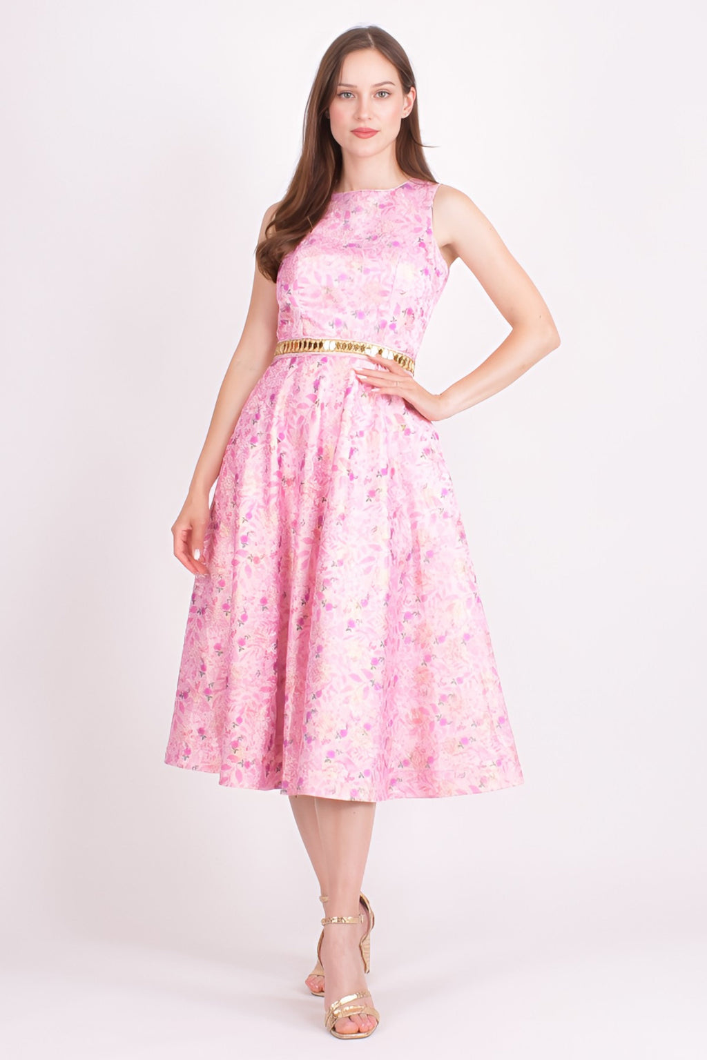 Laurel Jacquard Embroidered Midi Dress