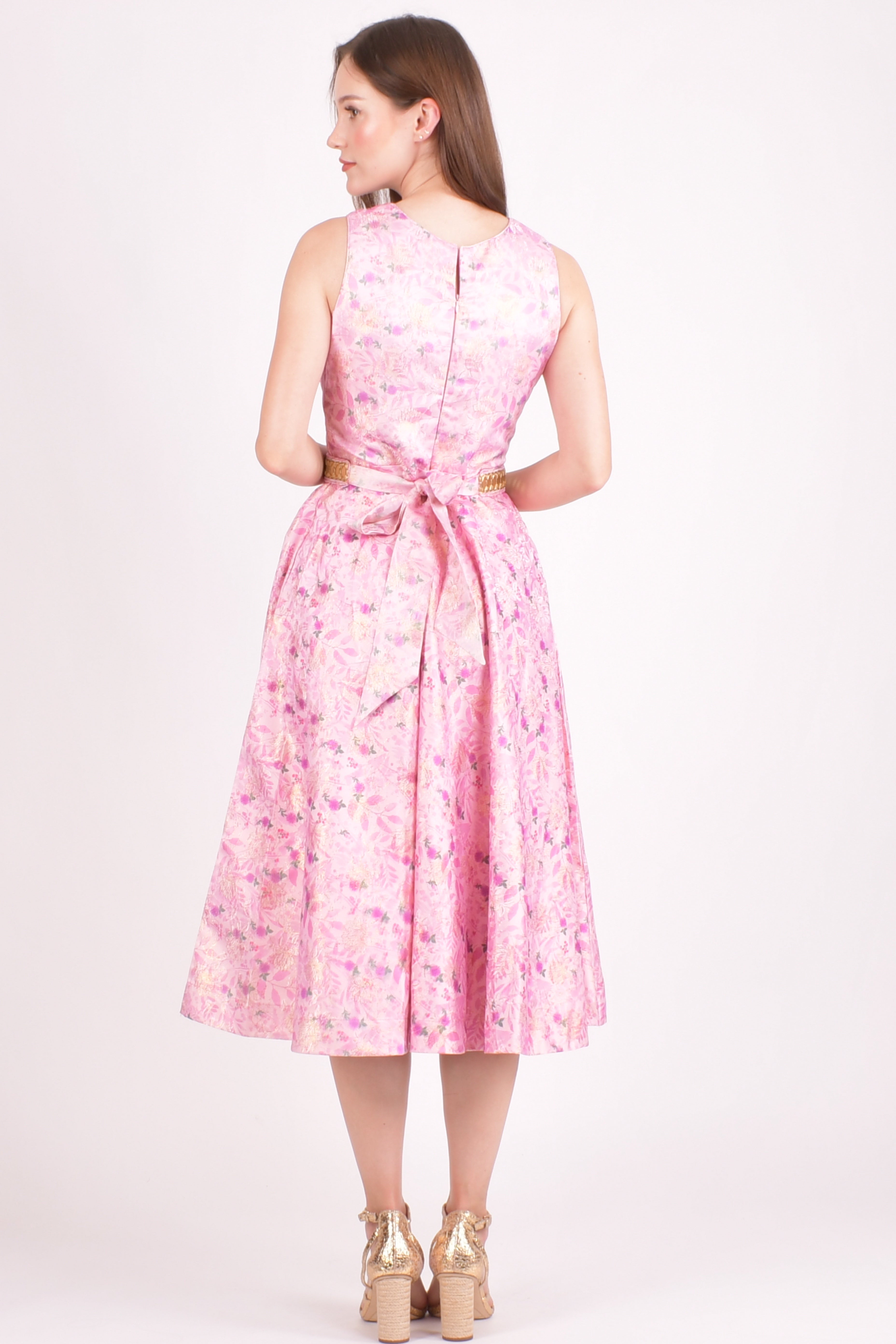 Laurel Jacquard Embroidered Midi Dress