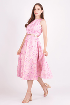 Laurel Jacquard Embroidered Midi Dress by Raas