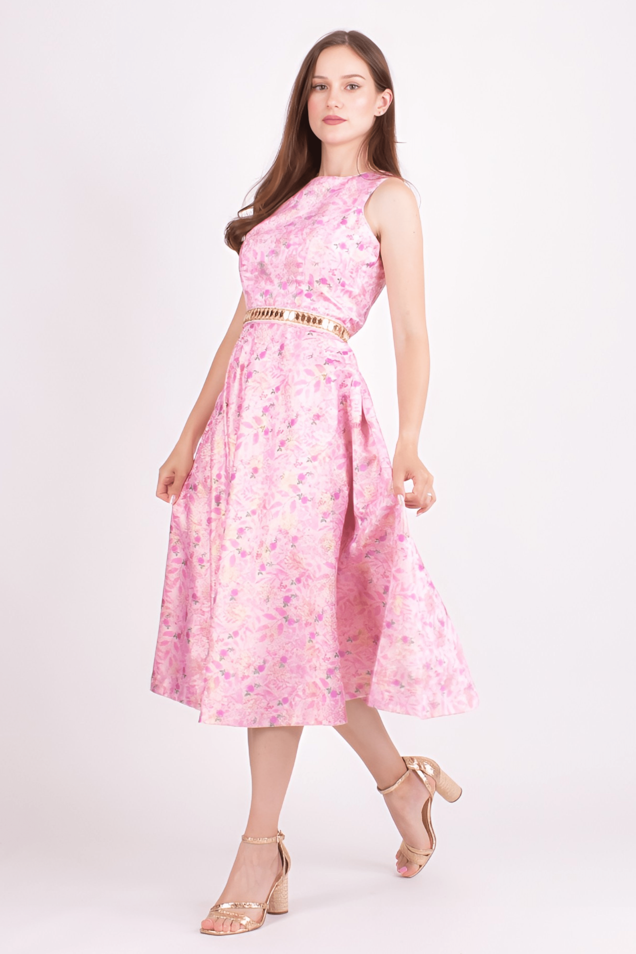 Laurel Jacquard Embroidered Midi Dress