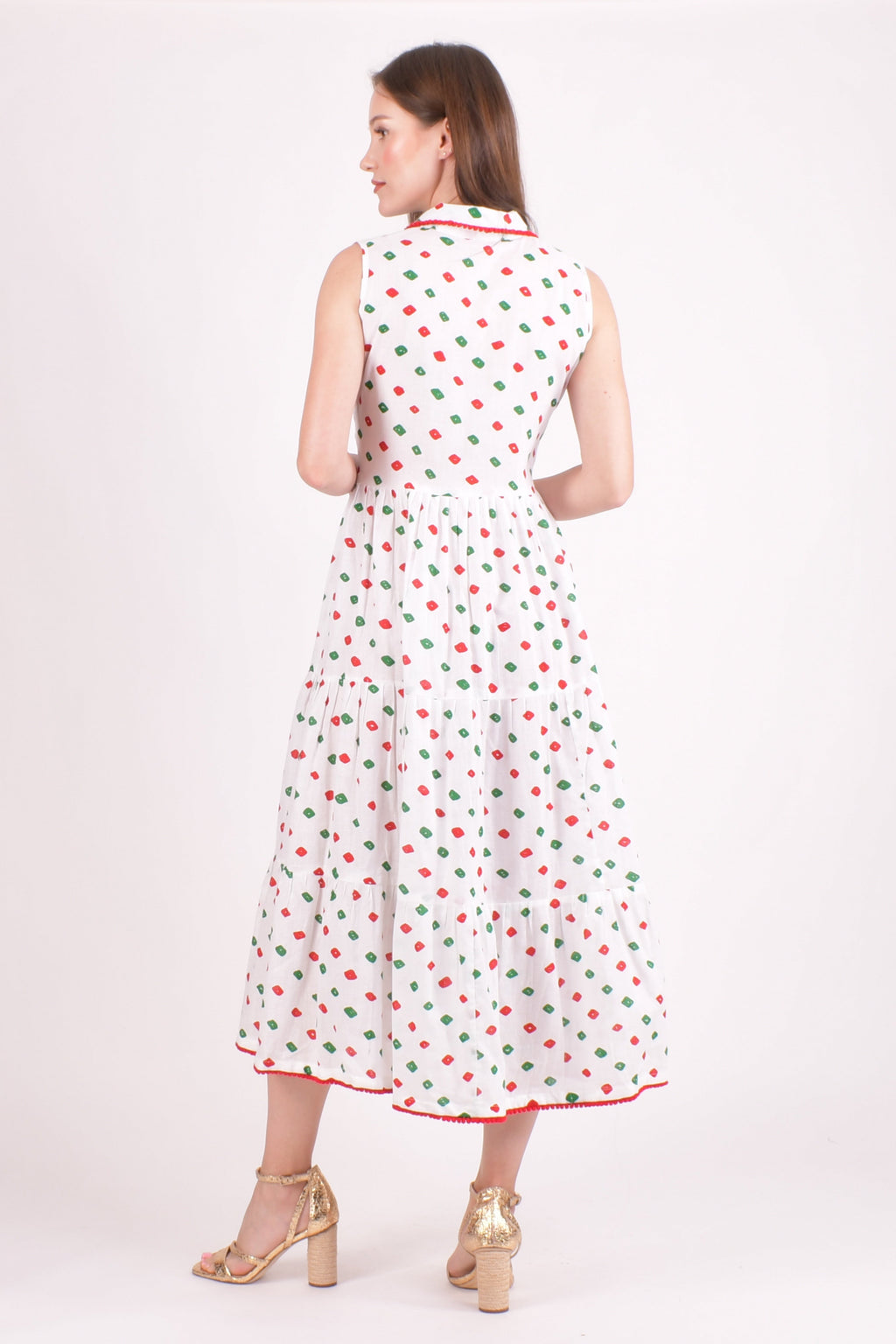 Olinda Cotton Tiered Midi Dress