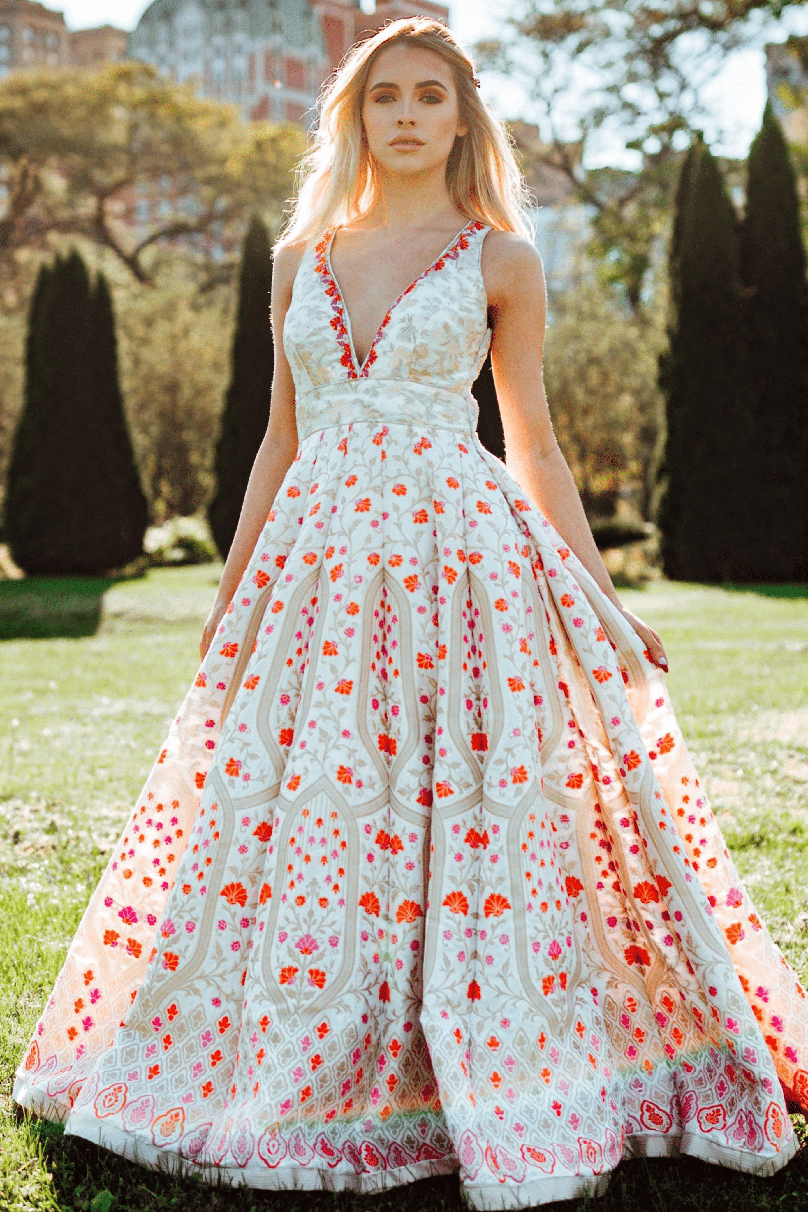 Selina Silk Jacquard Gown