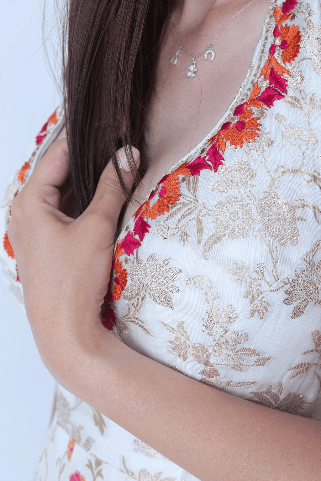 Selina Silk Jacquard Gown