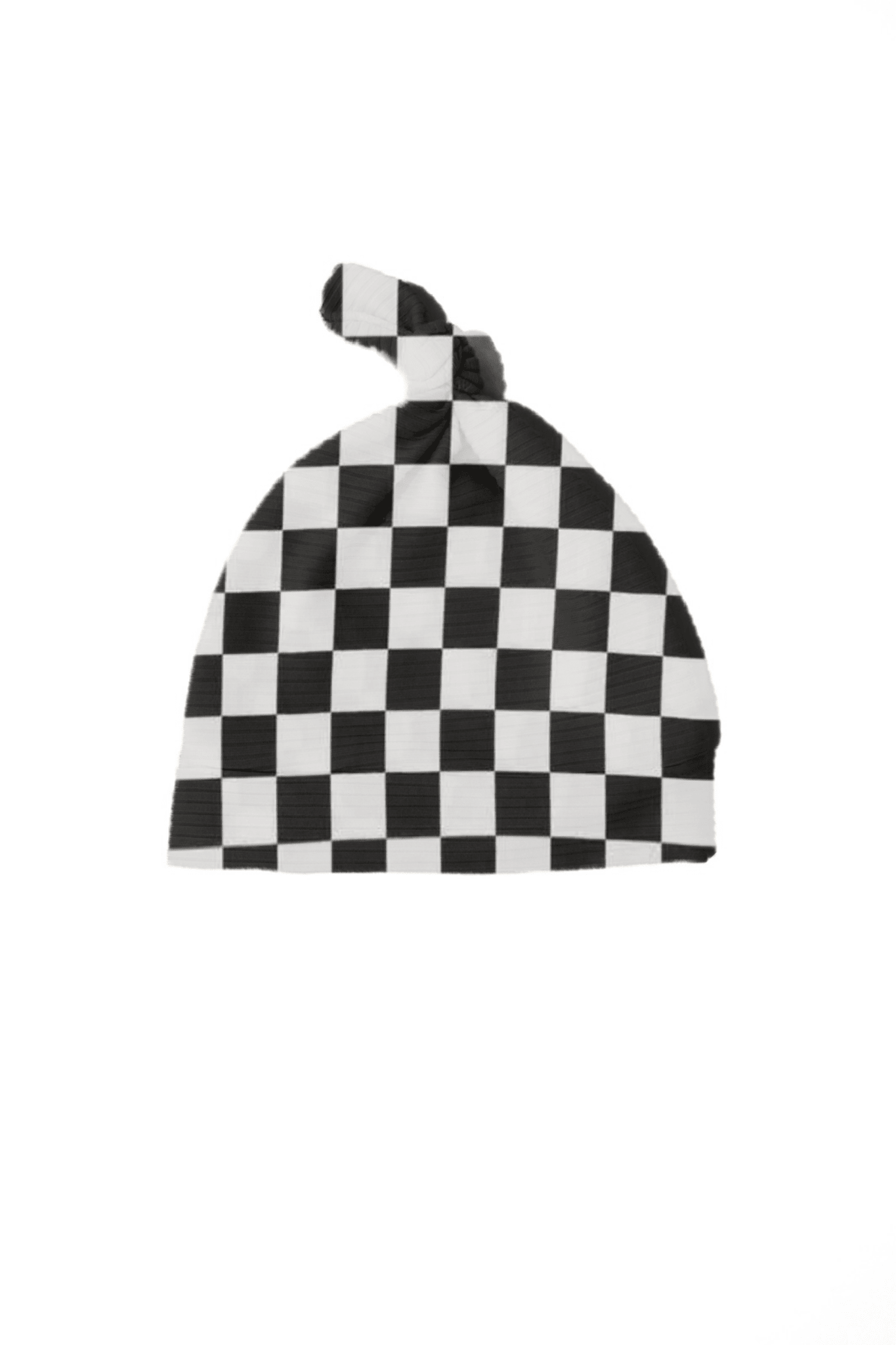Race Black Checkered Knotted Hat La Vie Bien Race Black Checkered Knotted Hat